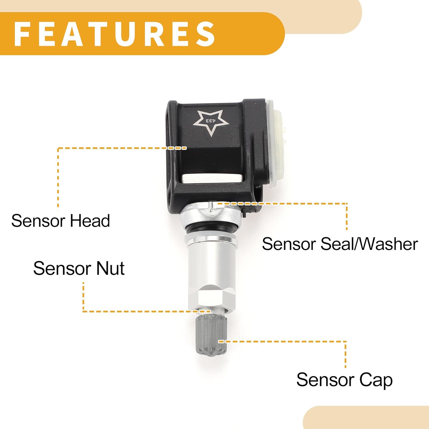 Tire Pressure Sensor No.36106872774 TPMS Sensor for BMW 530e 2018-2021 4Pc