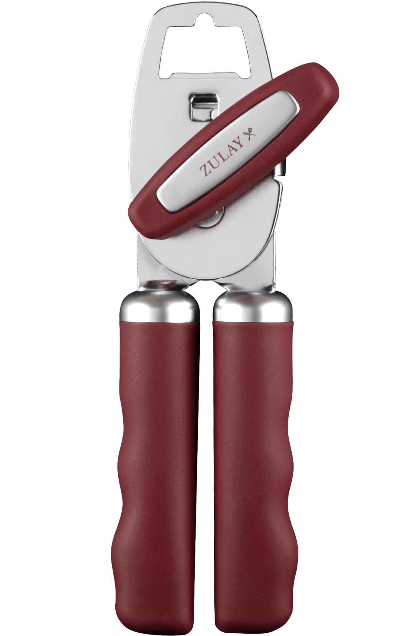 Zulay Kitchen Manual Can Opener Heavy Duty Patented Stainless Steel, Wine