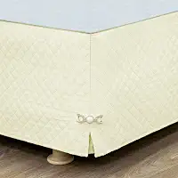 Saia para Cama Box Casal Matelada com Pingente - Palha (Palha, Casal)