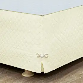 Saia para Cama Box Casal Matelada com Pingente - Palha (Palha, Casal)