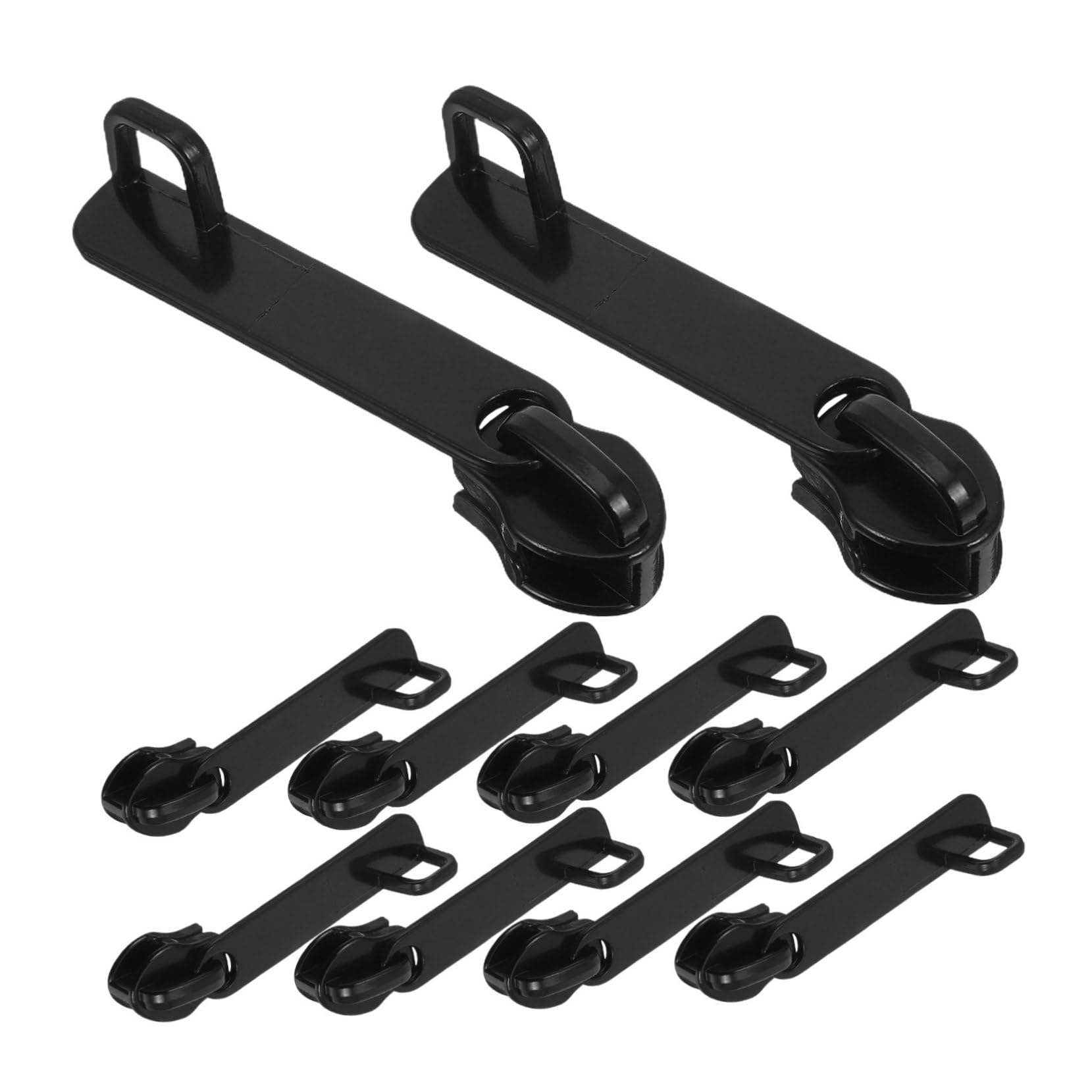 WOONEKY 100 Piezas Tiradores de Cremallera Reemplazo Doble Metal Antiexplosión para Maletas y Mochilas Tirador Bloqueable para Reparación de Equipaje Negro