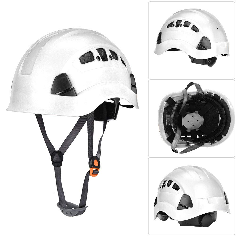 Casco de Casco de Escalada, ABS y PC Half Helmet Bulbe Casco con Alta Fuerza para la Escalada de Roca (White)
