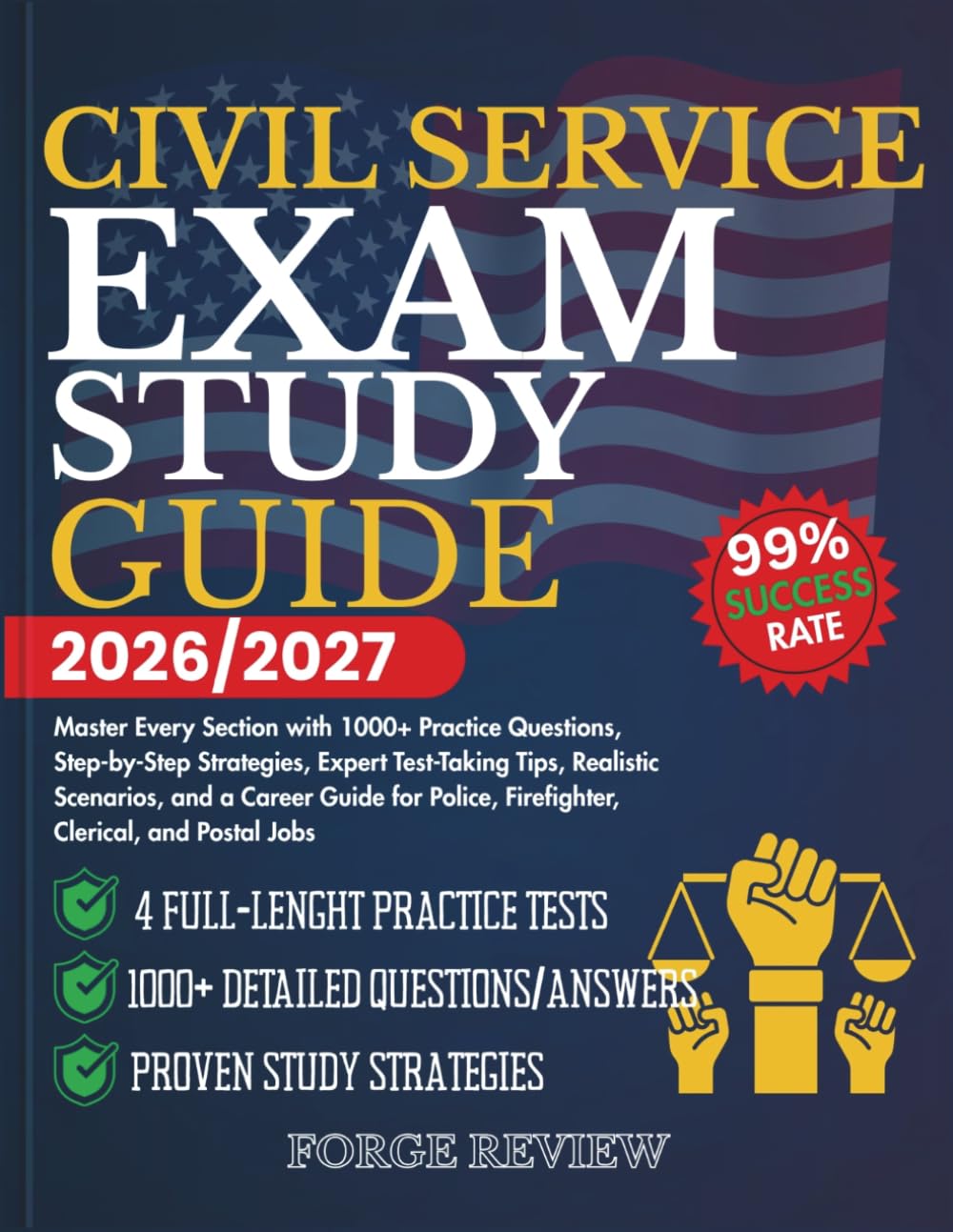 CIVIL SERVICE Exam Study Guide 2026/2027: Master Every Section with 1000+ Practice Questions, Step-by-Step Strategies, Expert Test-Taking Tips, ... Firefighter, Clerical, and Postal Jobs