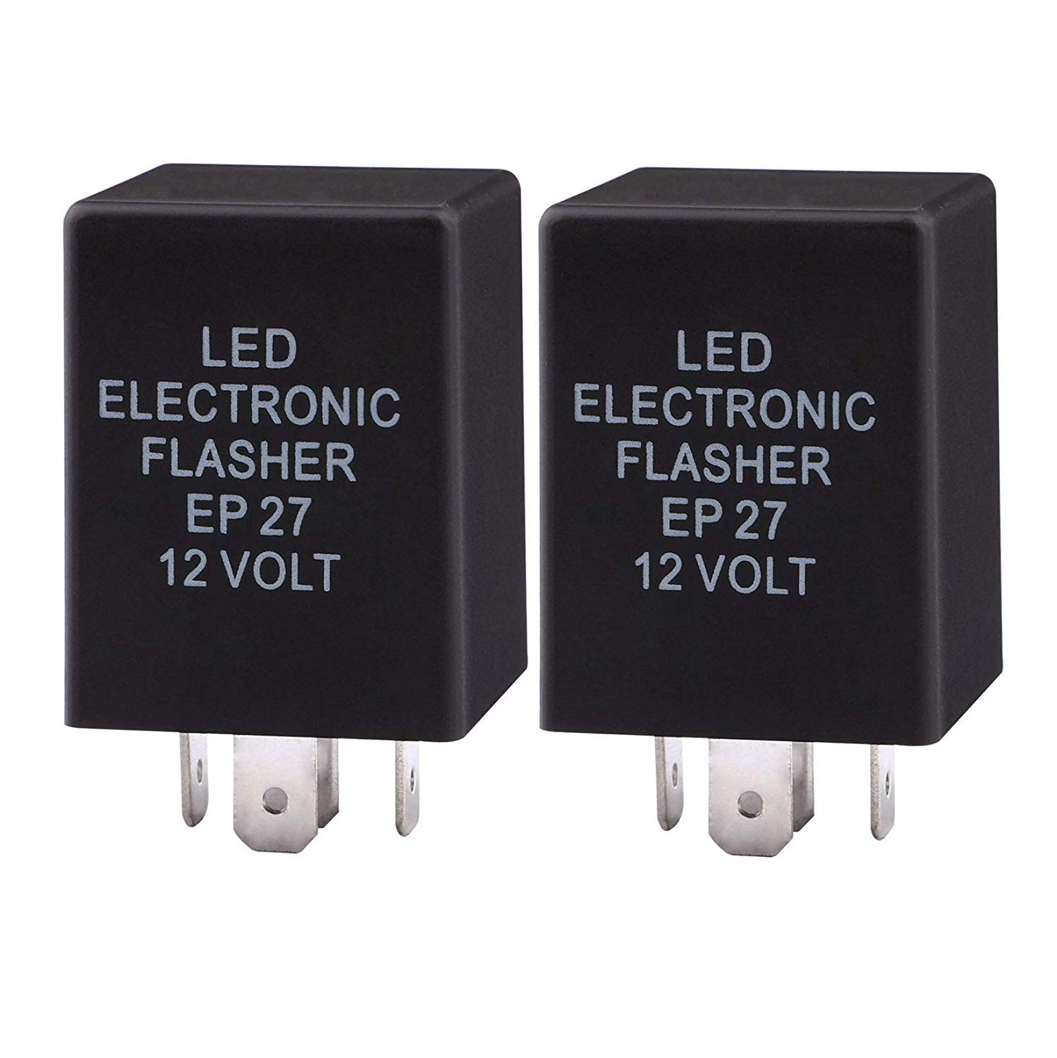 DollaTek 2Pcs 5 Pin LED Electronic Flasher EP27 FL27 Electronic LED Bulb Flasher Relay Used for LED Turn Signal Light Bulbs Flasher