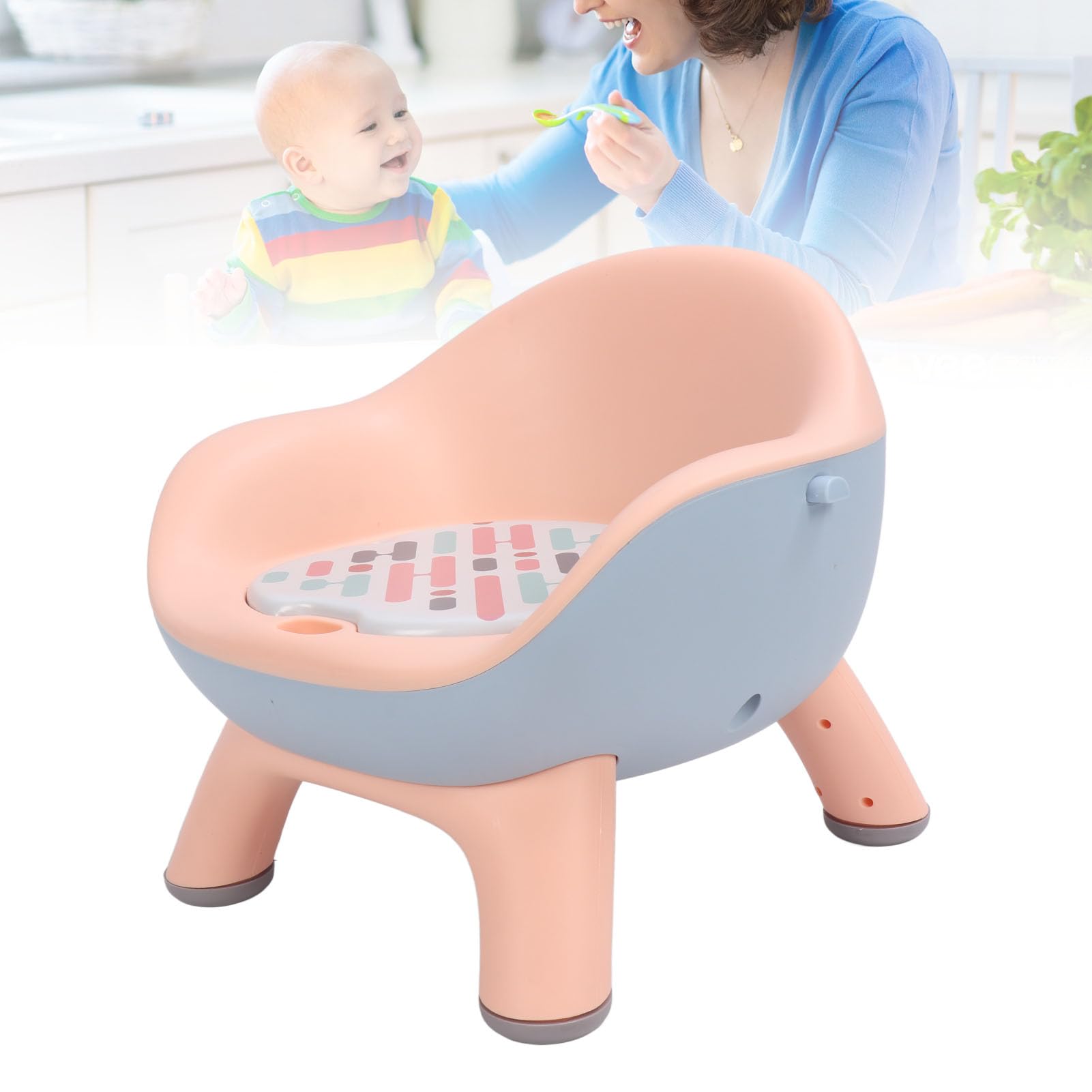 Sedia da Alimentazione per Bambini Sedia da Alimentazione Portatile Sedia da Alimentazione Ergonomica Protettiva Multifunzionale per la Casa (rosa ciliegia)