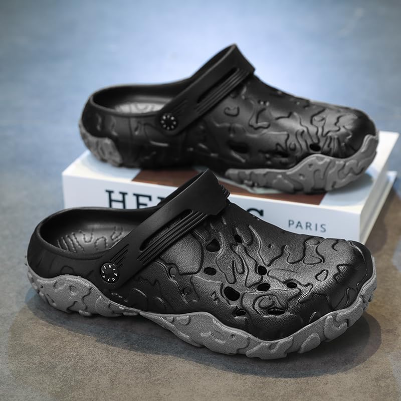 Image of Men's Clogs Garden Shoes Adult Mules Outdoor Sports Sandals Summer Water Beach Shoes Casual Slippers Lightweight Breathable