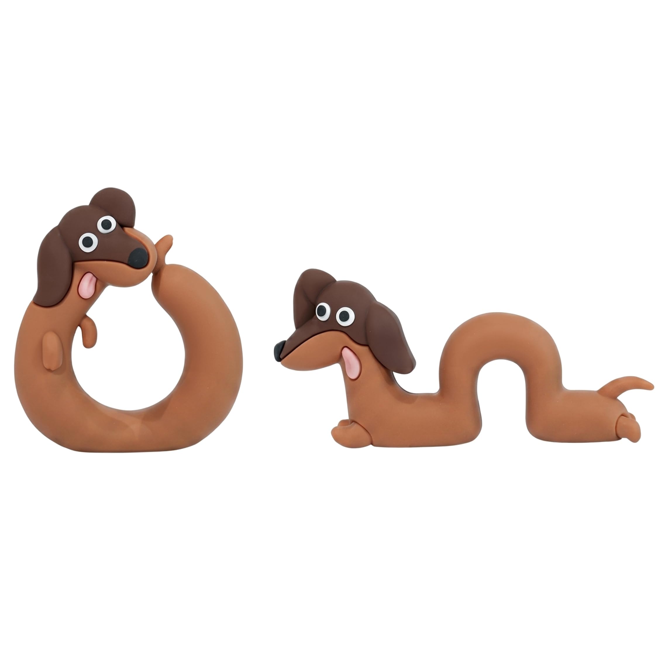 Vistnale Dachshund Figurines|Computer Monitor Decor, 2PCS Cute Dachshund Figurines Funny & Stress Relief Desk Ornament for Office & Home, Style-2