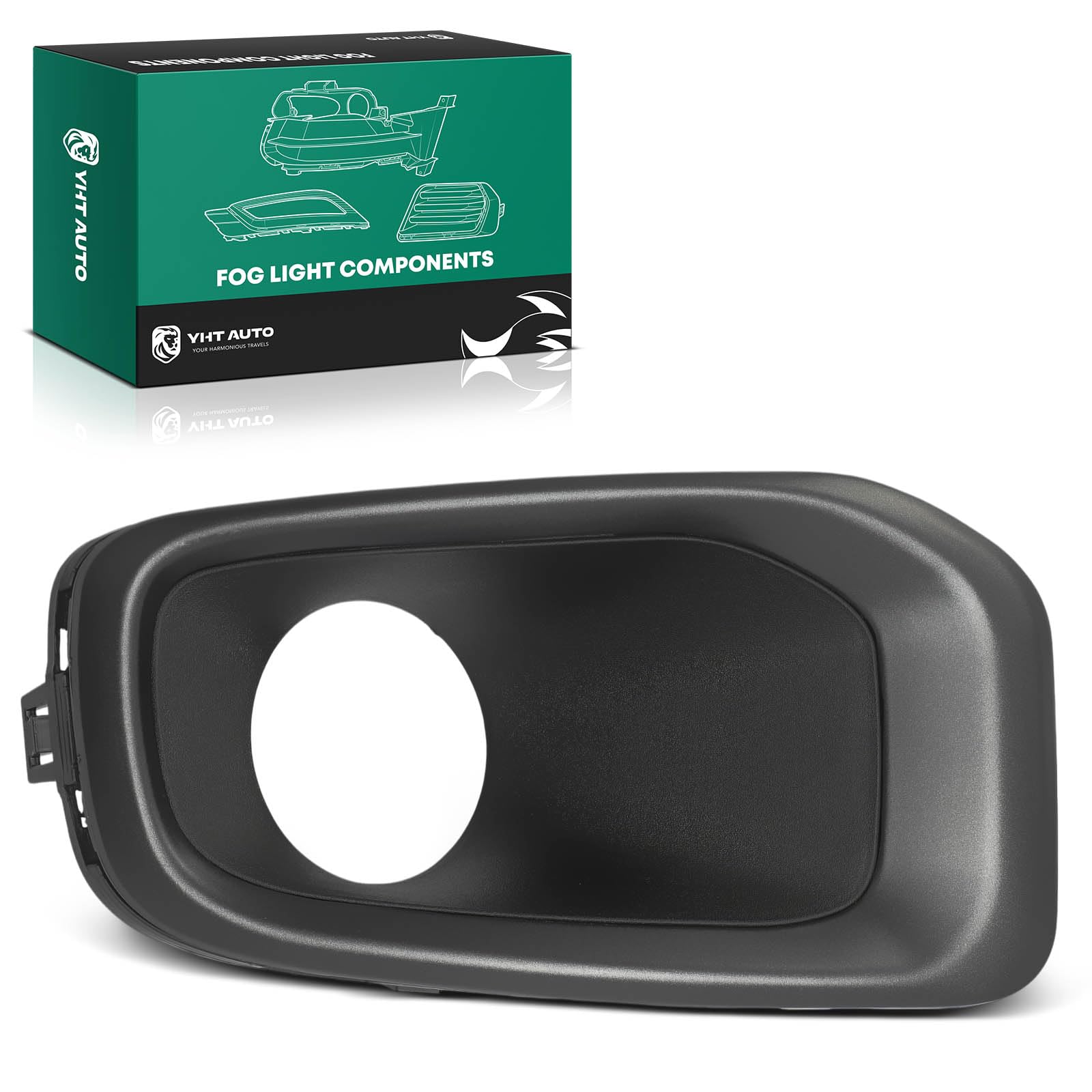 yhtauto fog light bezel fits jeep bu series renegade 2015-2018 front bumper fog light cover trim right passenger side