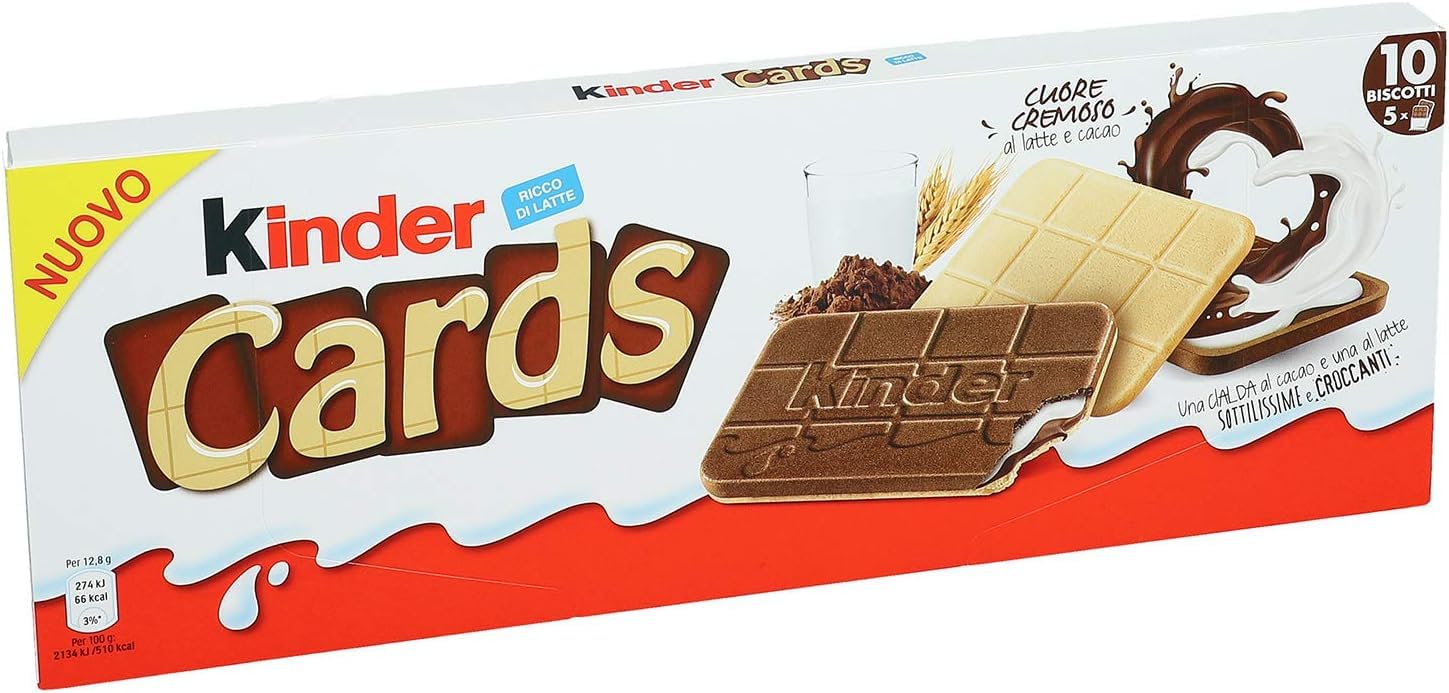 Kinder Cards, Chocolate Snack Bars, 2 Packs, 128g Each