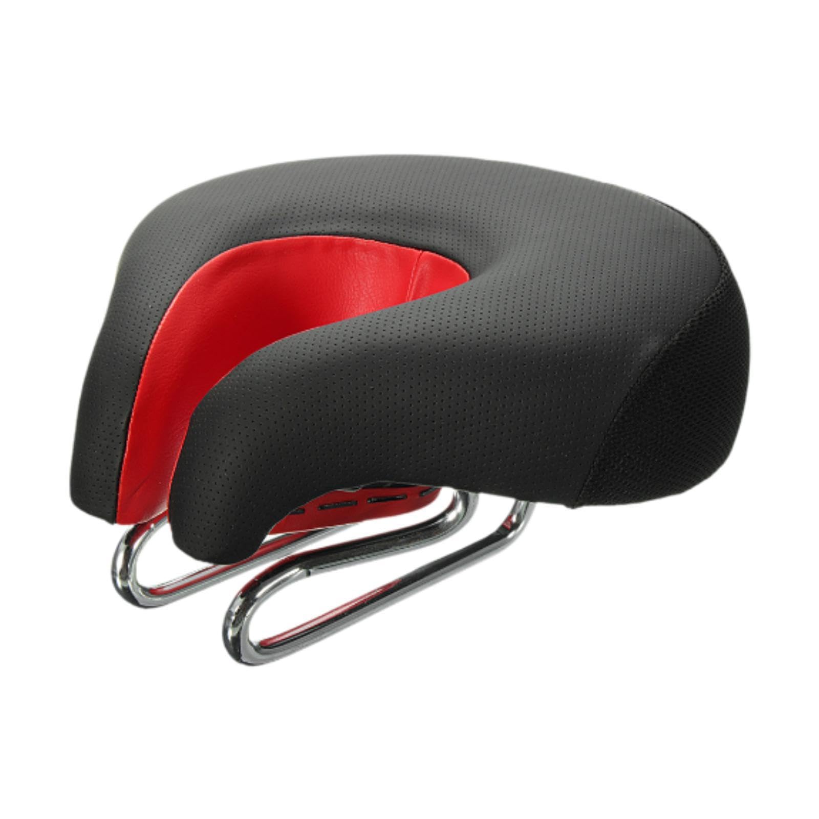 Creations Bike Seat Padded Road Bike Seat Shock Absorbing for Men Women Bicycle Saddle Black Red-image-3