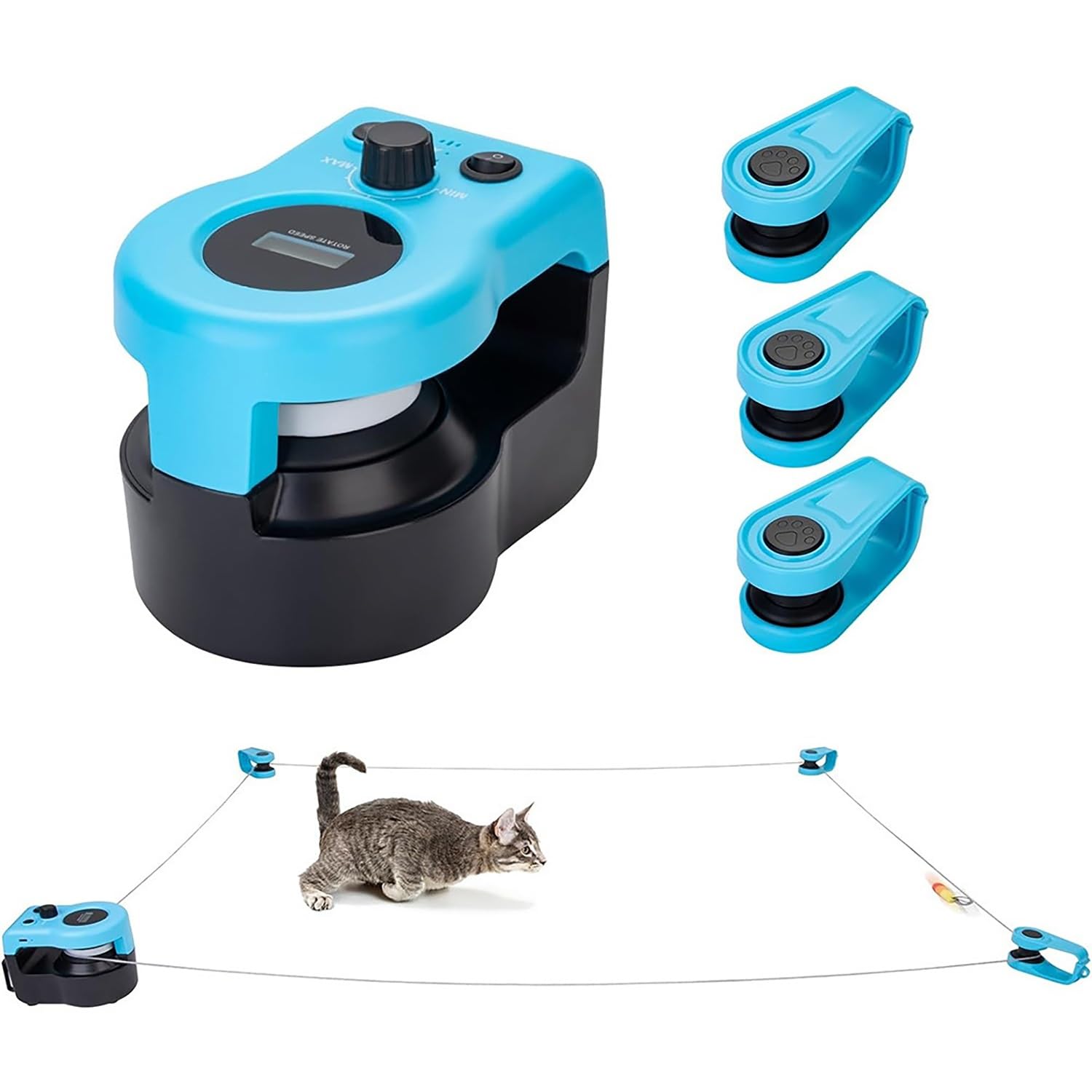 Rueda for correr for gatos, juguetes interactivos for gatos, control automático/remoto, juguetes for gatos de velocidad ajustable, ratón eléctrico, juguetes eléctricos automáticos for gatos for interi