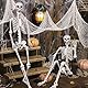 SIFOEL 180cm Halloween lebensgroßes Skelett Halloween posierbare Ganzkörperskelette mit beweglichen Gelenken für Halloween-Requisiten gruselige Party-Dekoration (180-2P)