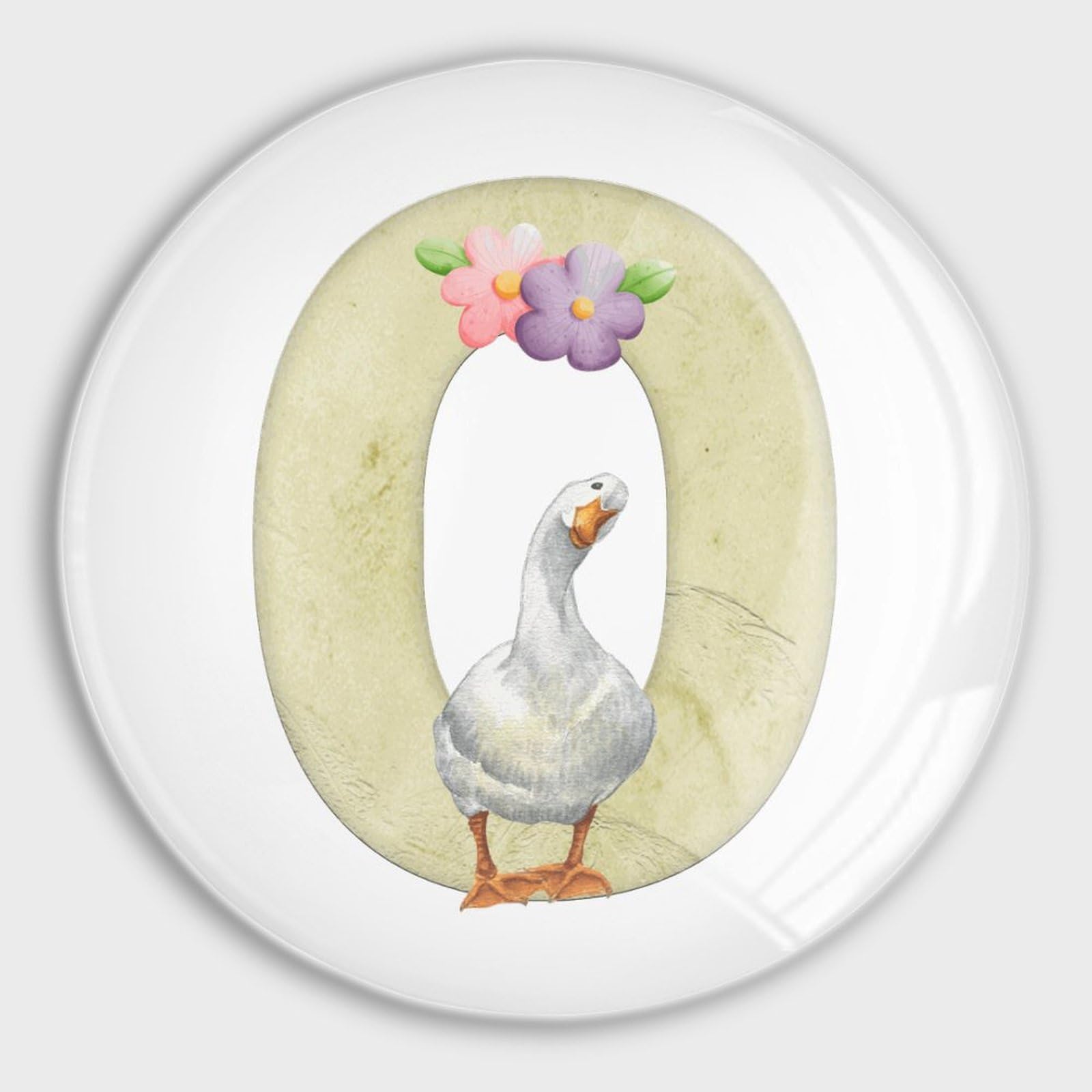 Aimants de réfrigérateur lettre O en verre pour décorer la cuisine