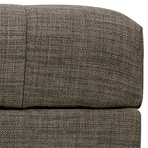 Adeco Rectangular Fabric Bench Tufted Lift Top Footrest, 40 Inches, Large Storage Ottoman, Sturdy Design, Dark Brown #TOP4
