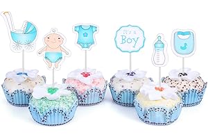 Baby Boy Cupcake Toppers for Any Blue Themed Parties and Baby Showers