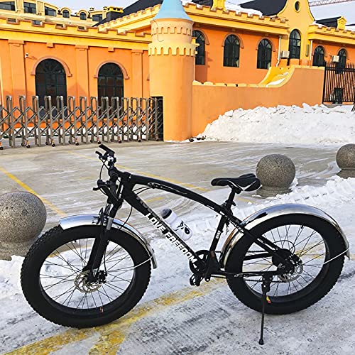 Schutzbleche, Fahrrad-Schutzblech-Set, Fahrrad-Kotflügel, Snowbike-Klappe, 26 Zoll, 4,0 Fatbikes, Zubehör, Kotflügel, vollständige Abdeckung (Color : Black)