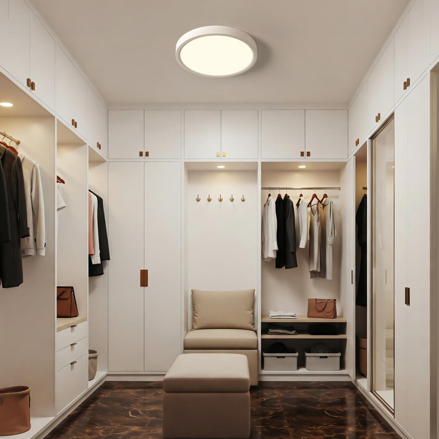 FUPE Plafoniera LED Soffitto 32W Lampada da Soffitto, 3000K/4000K/6500K Ø40cm 3200lm con Gancio di Sicurezza per Installazione Facile per Camera da Letto Corridoio Cucina Seminterrato