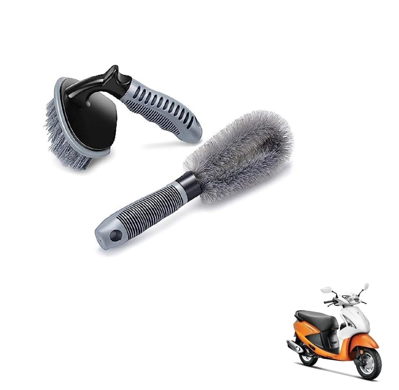 2 Pcs Combo of Tyre Cleaning Brush and Hub Clean Brush | Car Motorcycle Wheel Tire Brush Rim Brush | Cleaning Tool Kit for TVS Iqube Electric-image-17