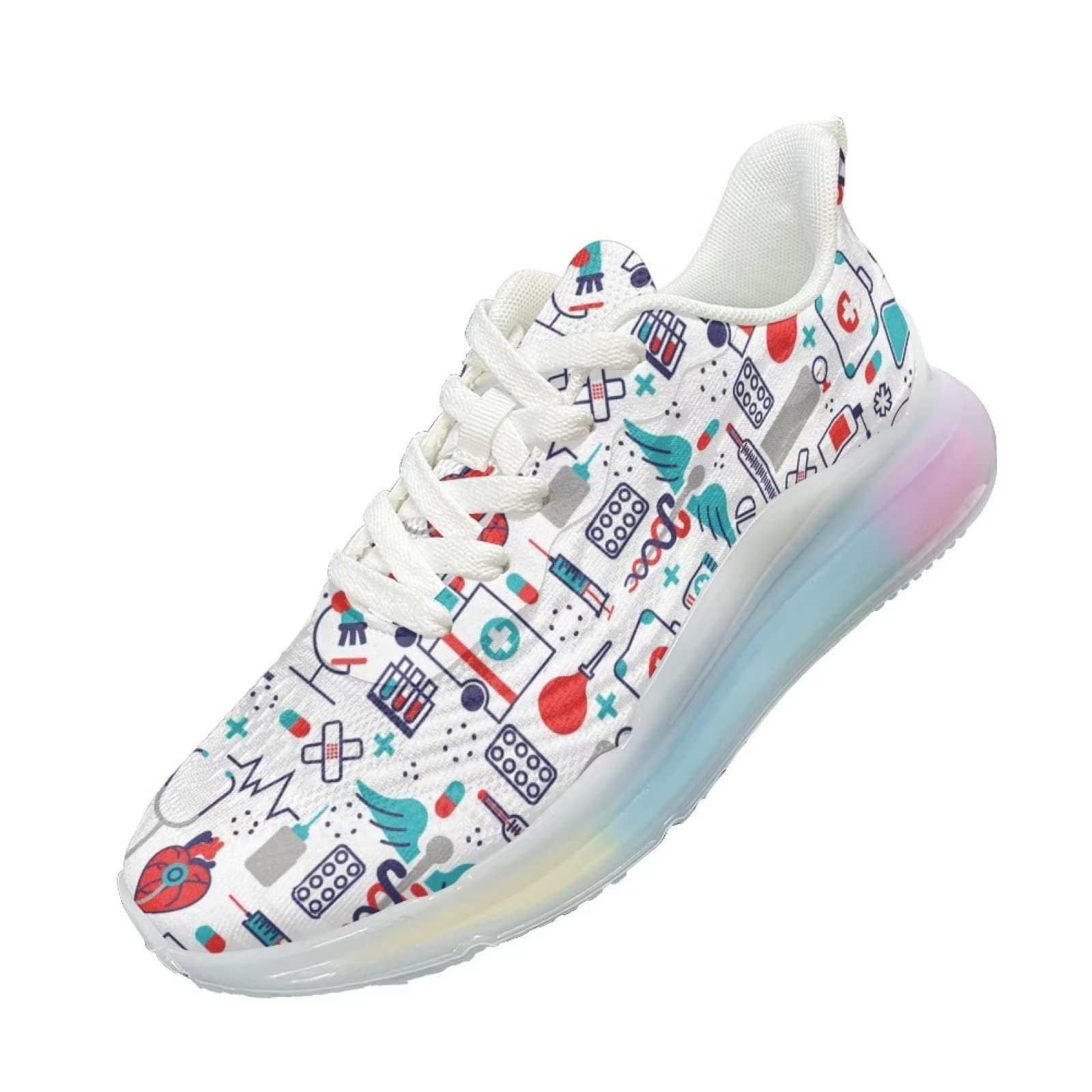 Buty sportowe damskie sportowe sportowe wsuwane trampki damskie buty treningowe oddychające lekkie buty do biegania, pielęgniarka 4, 36 EU