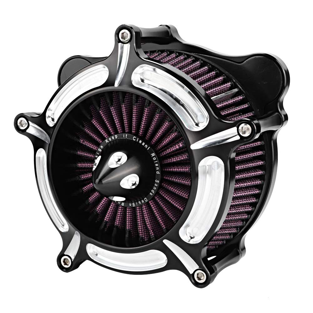 ZJchao Motorcycle Air Cleaner, Aluminum Motorcycle Turbined Air Cleaner Intake Filter for Motorcycle