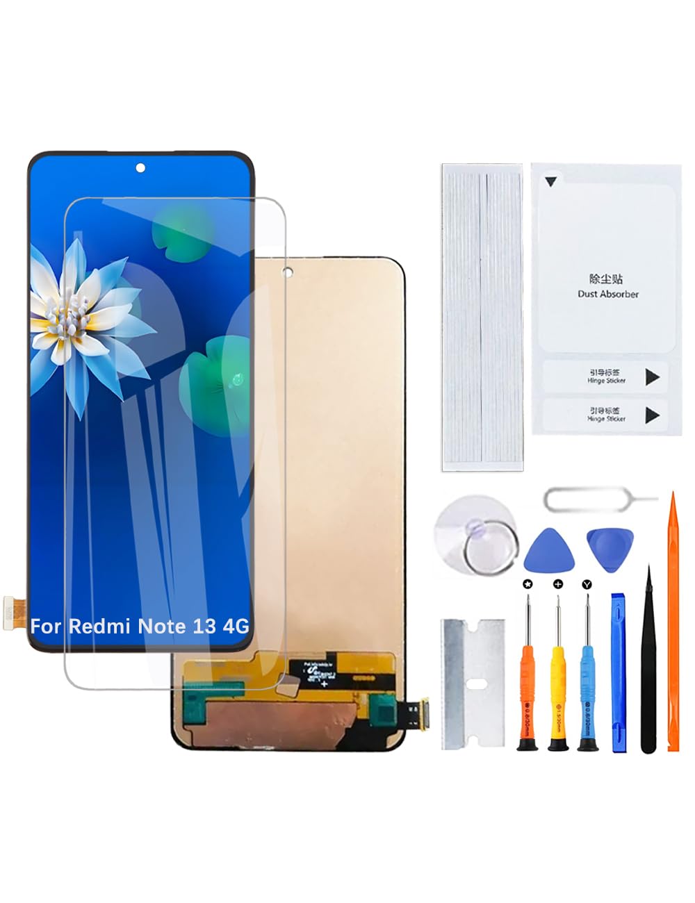 H&LYCYJ Display Schermo per Xiaomi Redmi Note 13 4G TFT 23129RAA4G 23124RA7EO LCD Schermo di Ricambio Assembly con kit (Senza impronte digitali)