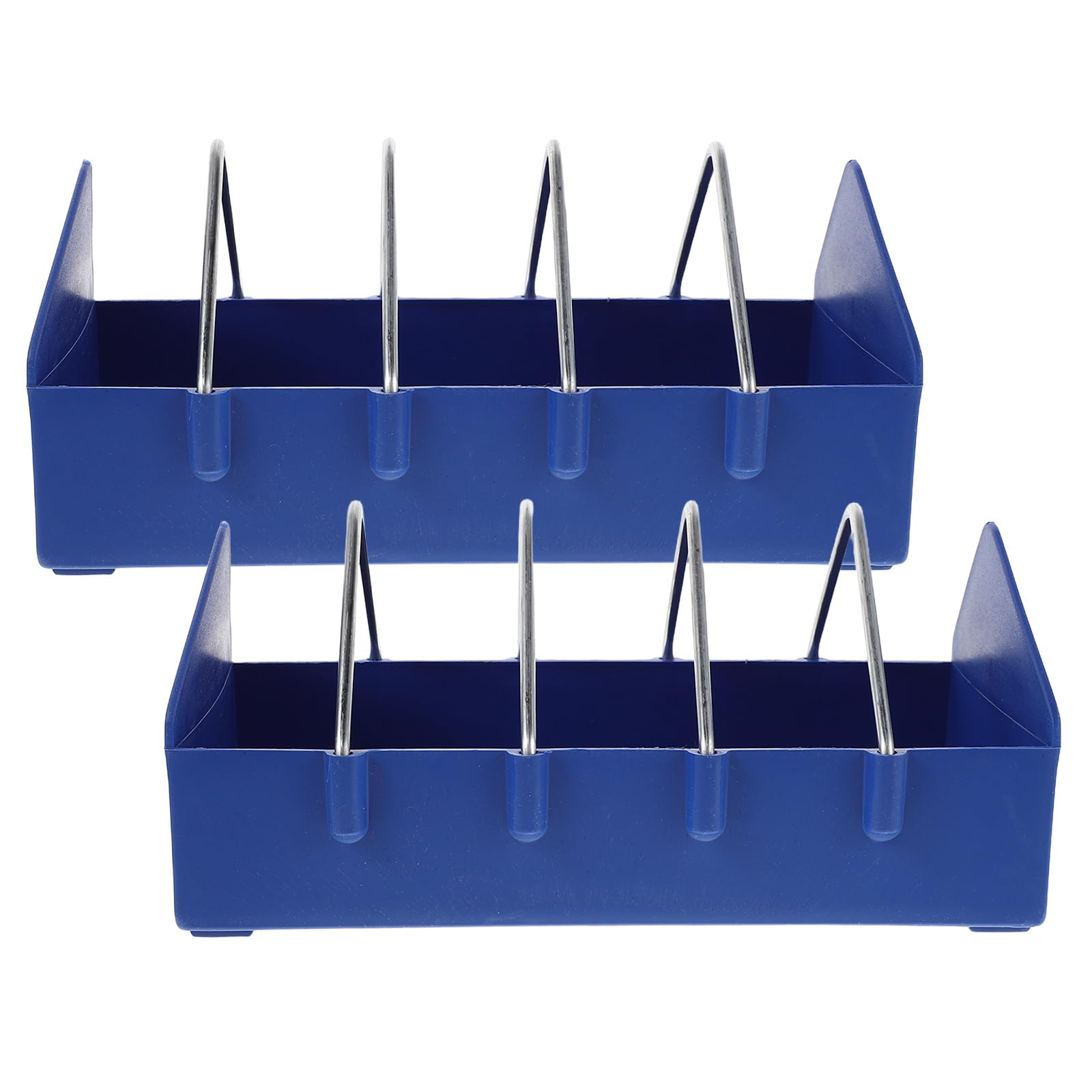 Mangeoires à Oiseaux Grosse Capacité Robustes Lot de 4 en Plastique Bleu Cloison et pour et Canetons Usage Ferme Extérieur