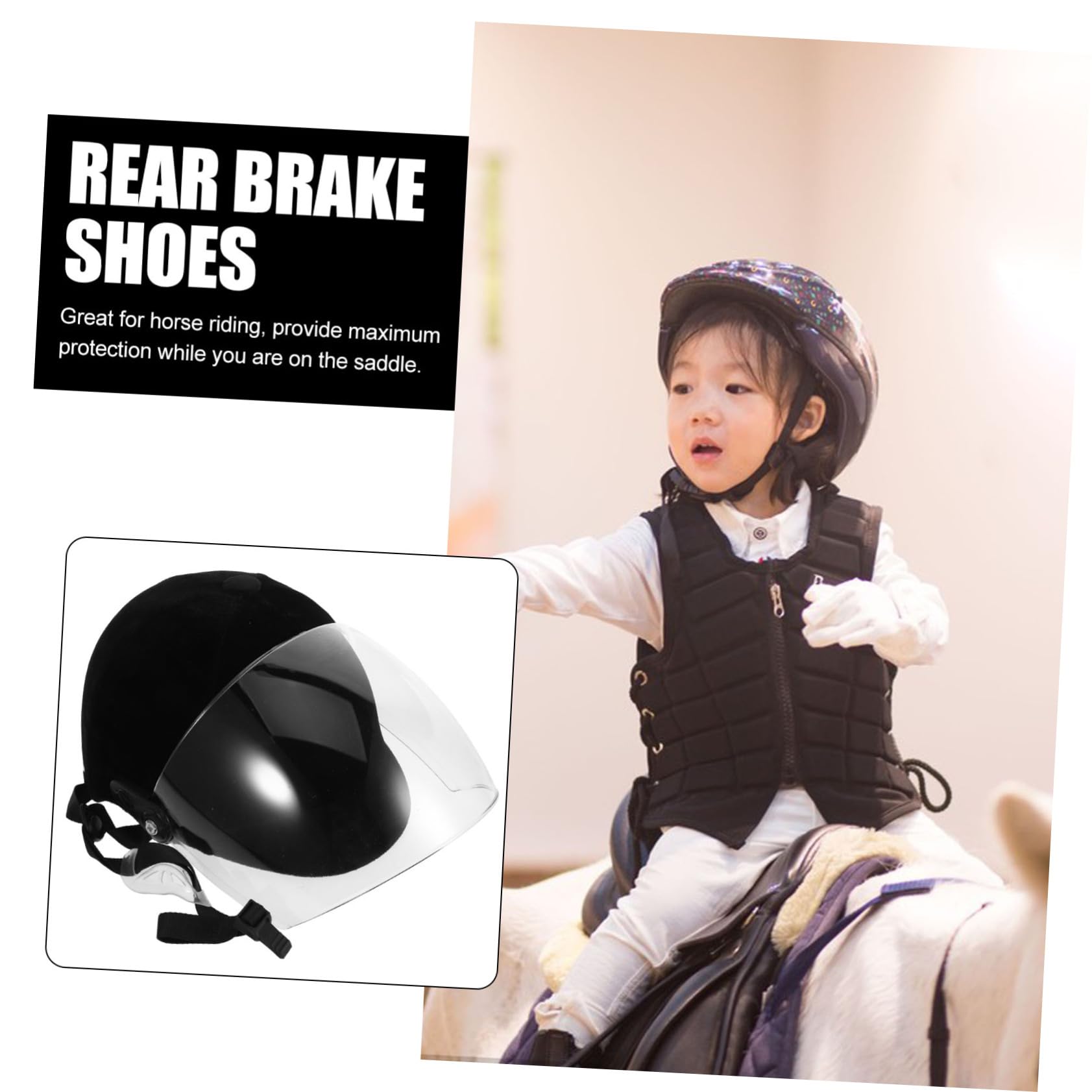 Negro Casco de Montar Abs para Niños para Equitación Infantil