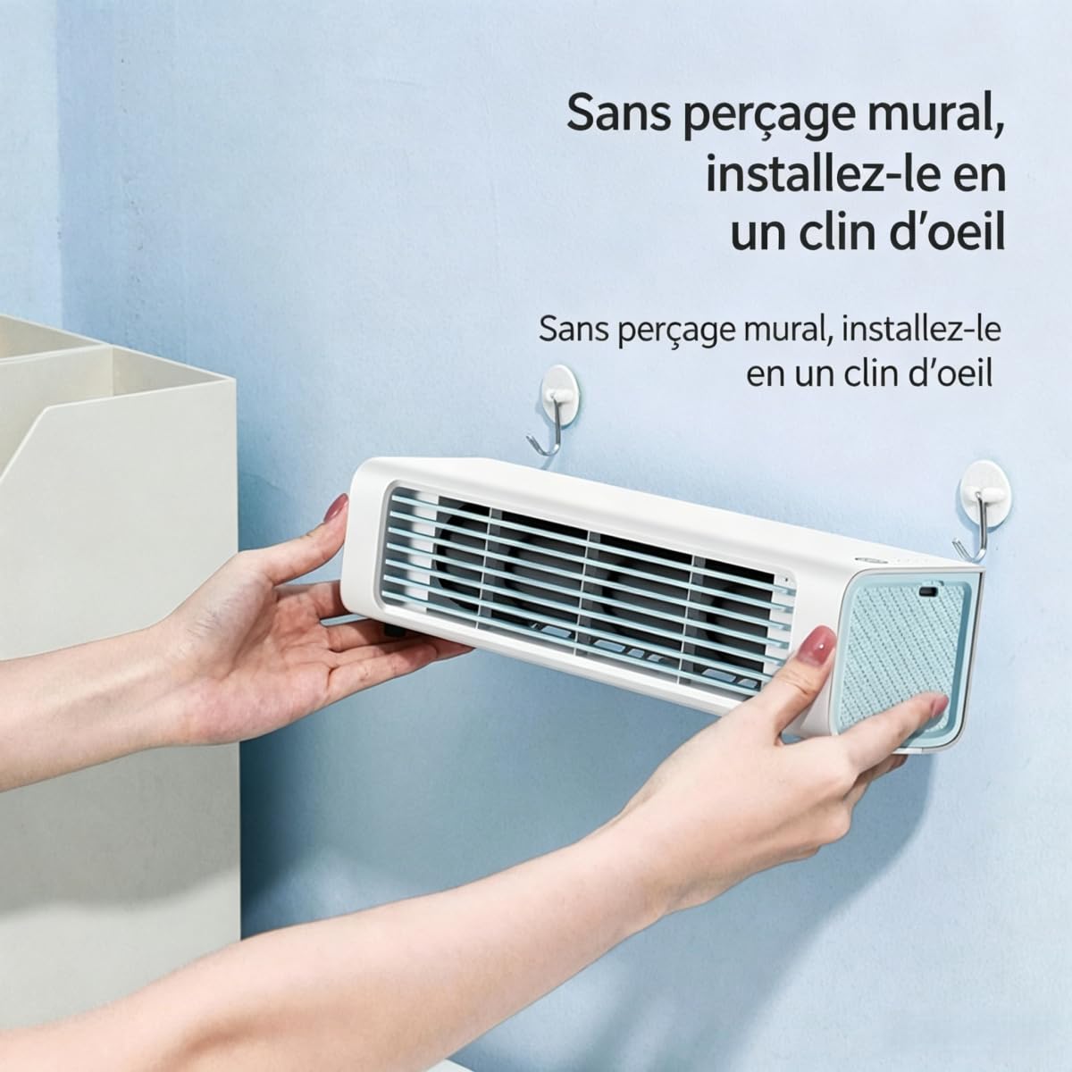 breezamax - Qinux Breeza Max Original - Version 2026 : Nouvelle Et Améliorée Ventilateur D'air, Mural Et Utilisation Sur Bureau (Blanc)