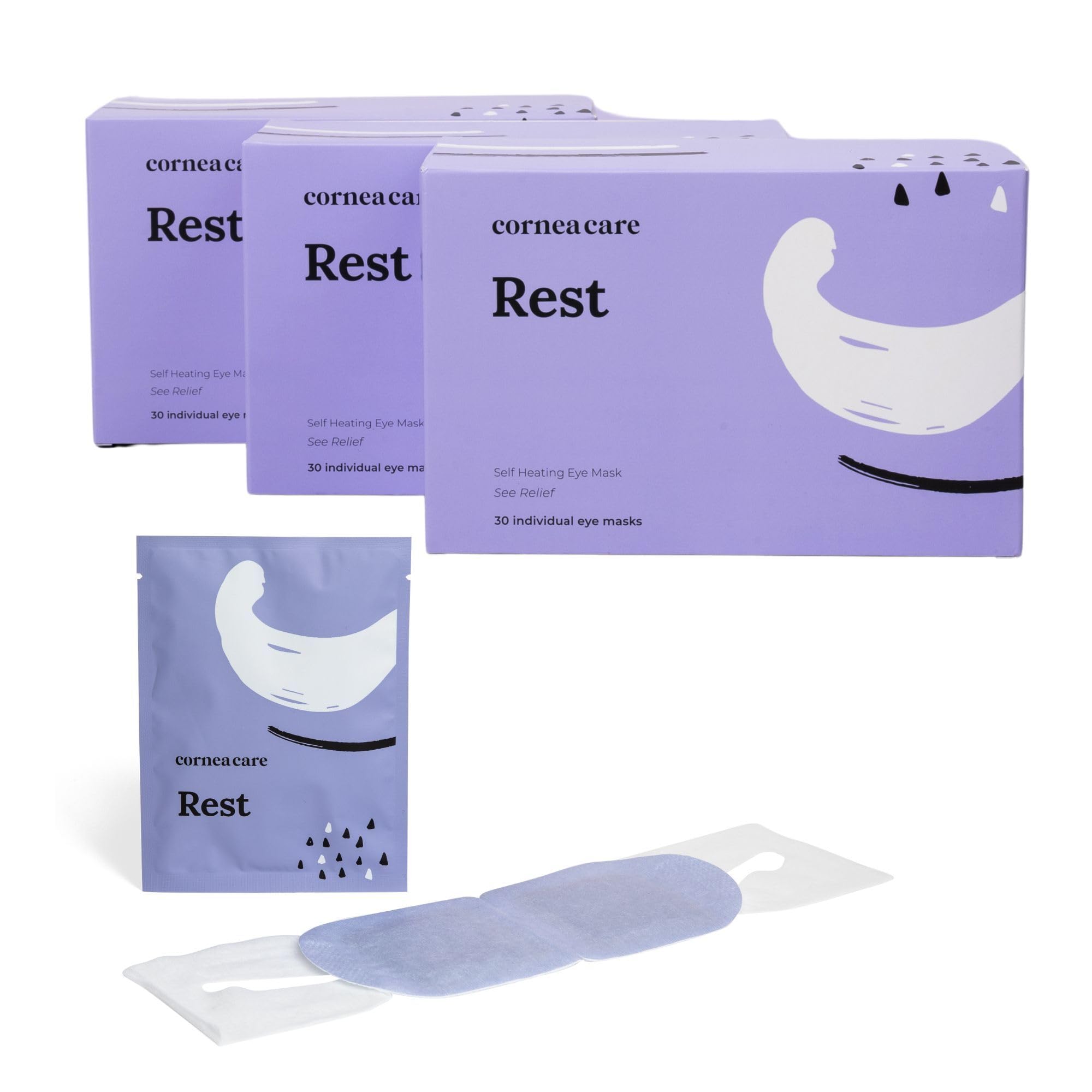 CorneaCare Rest Self Heating Warm Compress for Dry Eyes Heated Eye Mask for Fast Relief Steam Mask for
