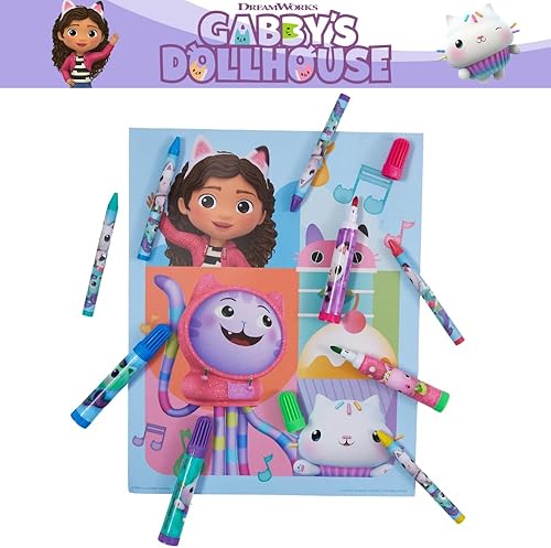 Miniatura 5 de Innovative Designs Gabbys Dollhouse Kids - Juego de calcomanías y arte para colorear para niños, 30 piezas. Suministros escolares y artesanales con