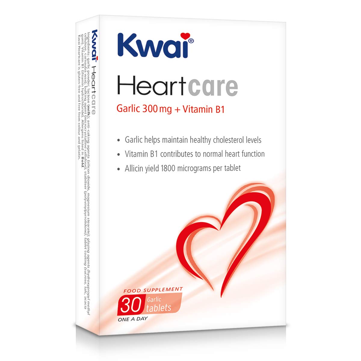 Kwai Heartcare Garlic Vitamin B1 Contributes to a normal heart function Helps maintain a