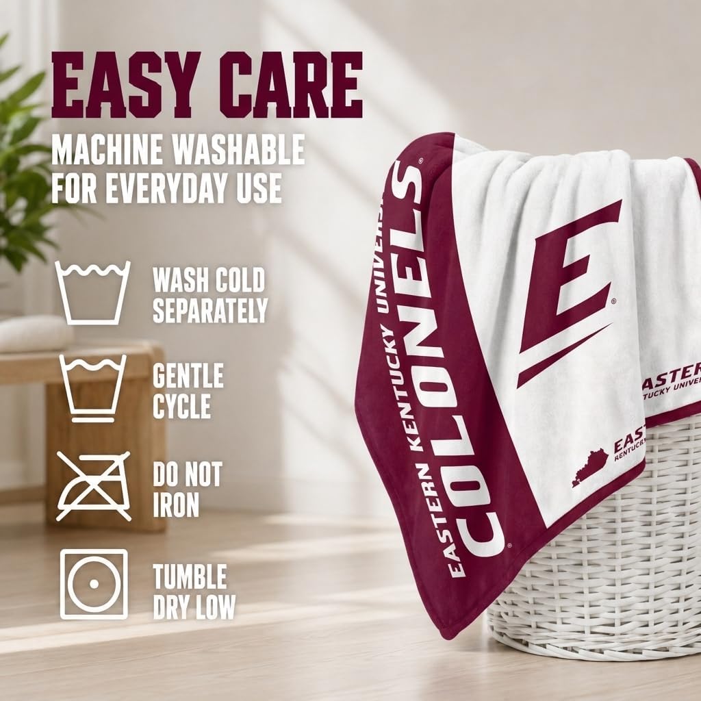 Pegasus Sports NCAA Eastern Kentucky Colonels Endzone Ultra Soft Tailgate Throw