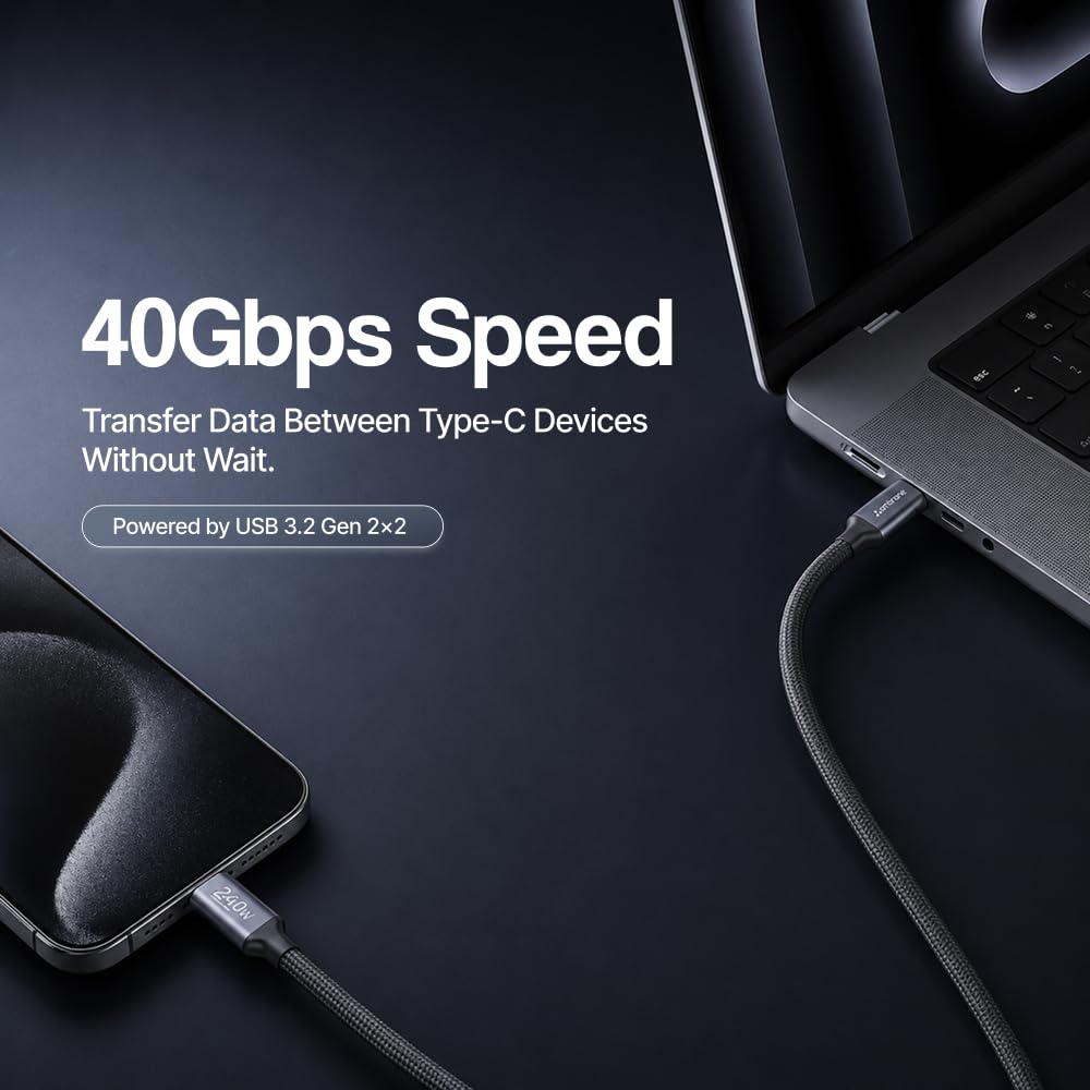 Ambrane ABCC-240 Type-C Cable - 240W Fast Charging & 40Gbps -5
