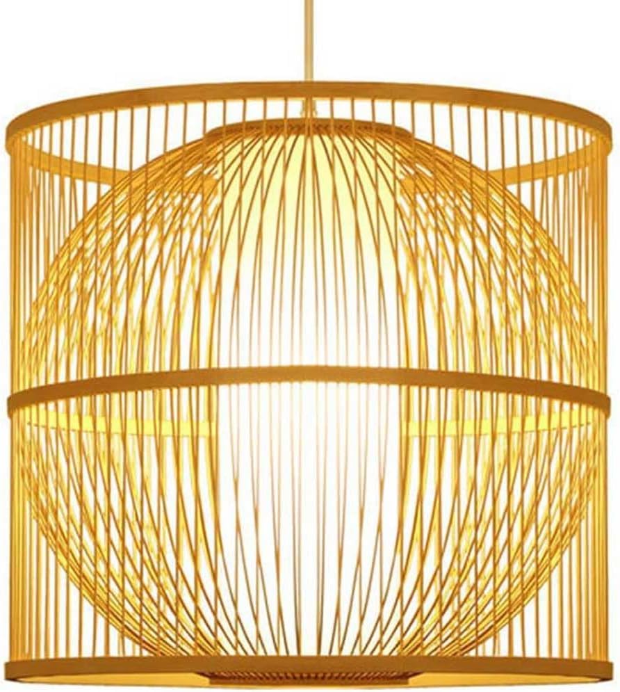 Lustre en bambou réglable pour une ambiance chaleureuse dans la salle à manger