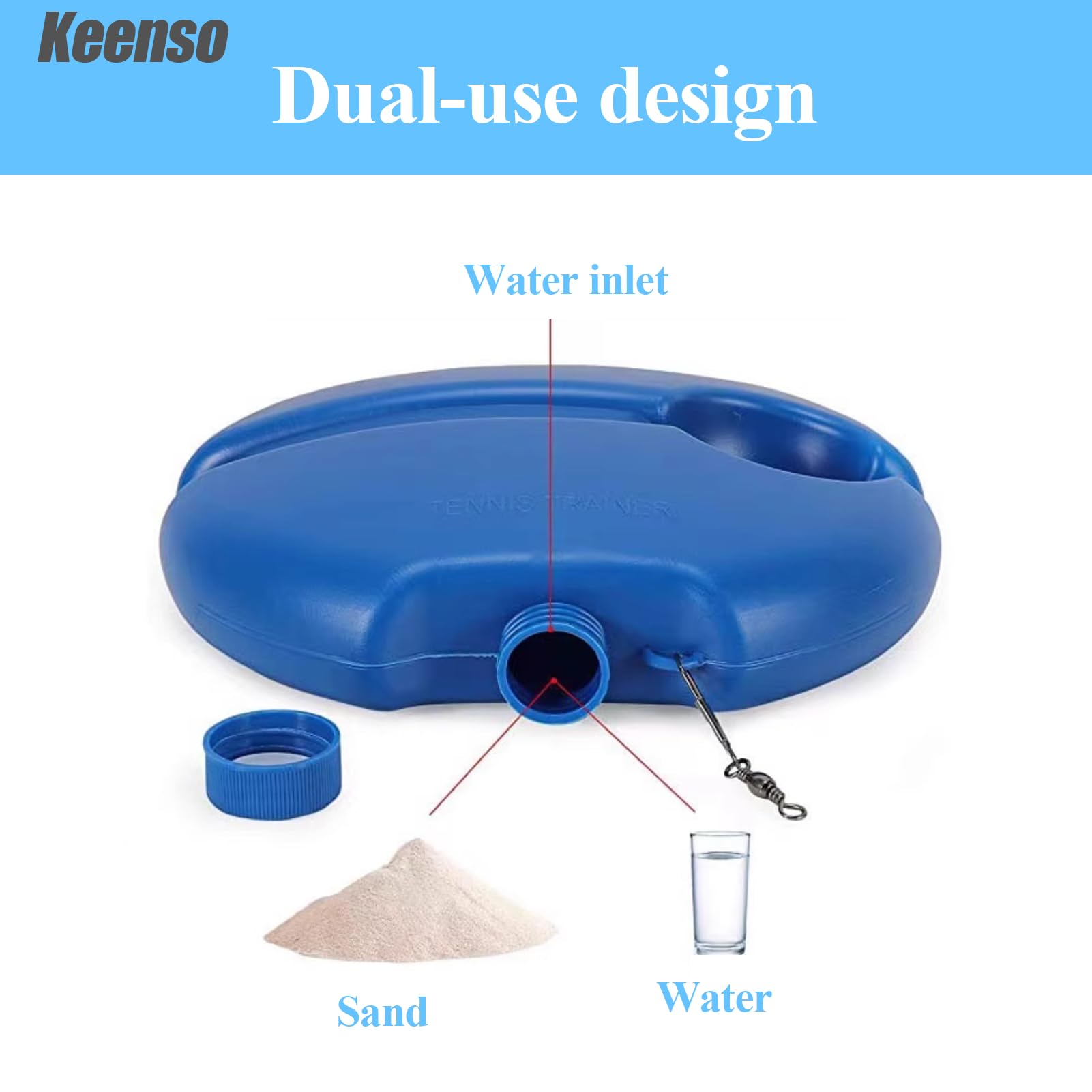 Keenso Allenatore di palline da tennis, strumento di allenamento per tennis Strumento di allenamento per palle da rimbalzo per allenatore di base da tennis per autodidatta