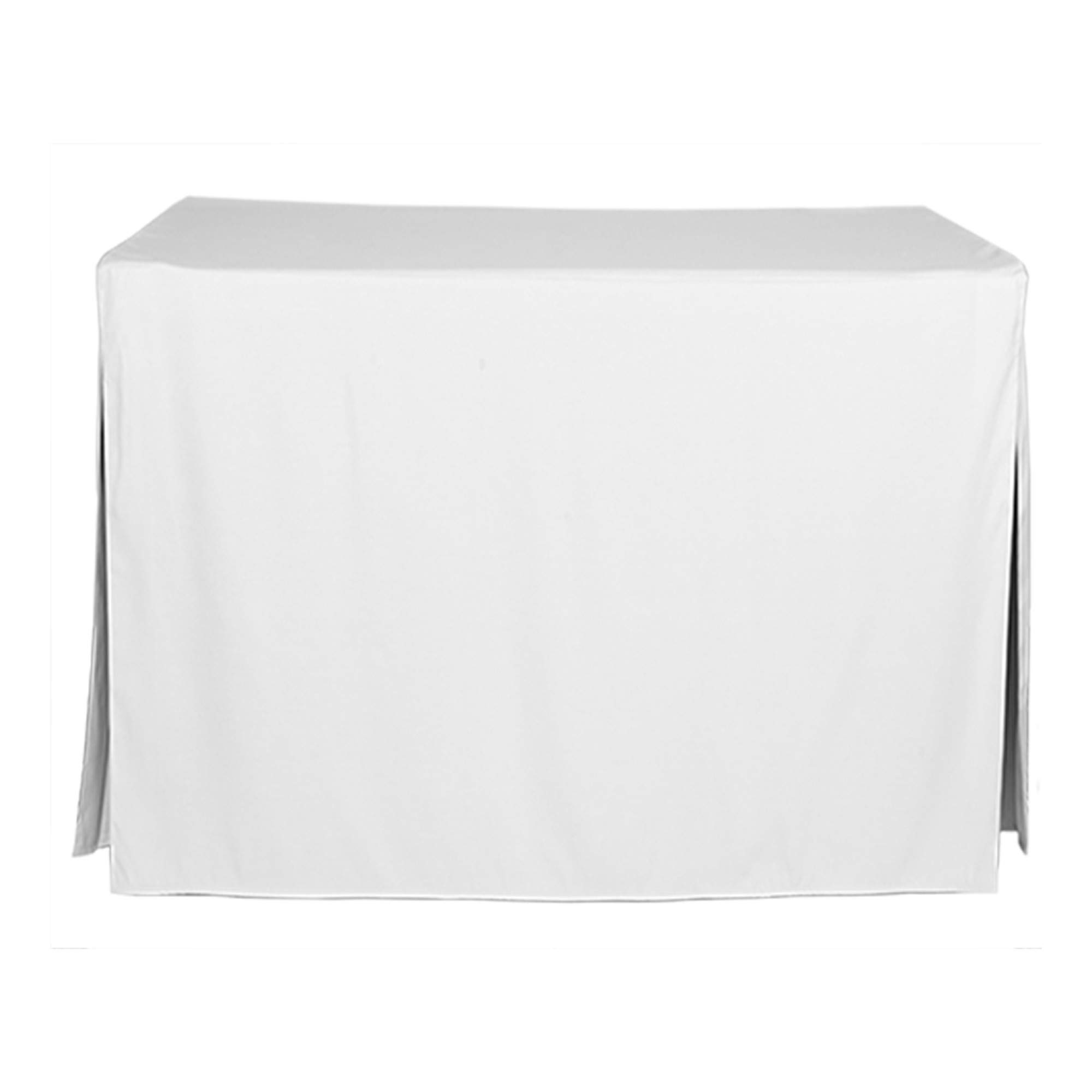 Machine Washable Polyester Solid Fitted Stain Resistant Table Cover Rectangular 48-inch x 24-inch Tablecloths for Events Wedding Special Occasions Table Cloth 4-Foot, WhiteOEKO-TEX STANDARD 100