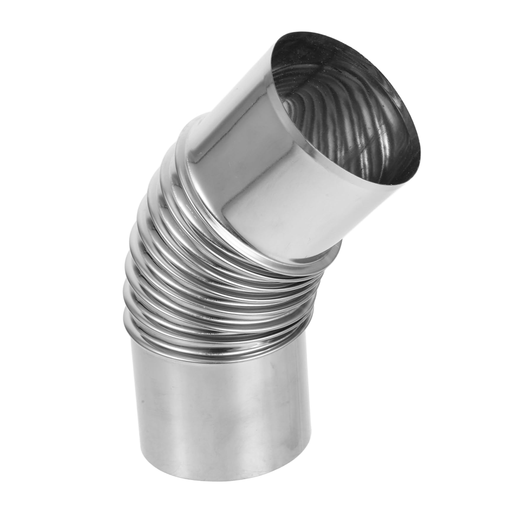 Coude de Cheminée en Acier Inoxydable 45° pour Chauffage de Camping Argenté