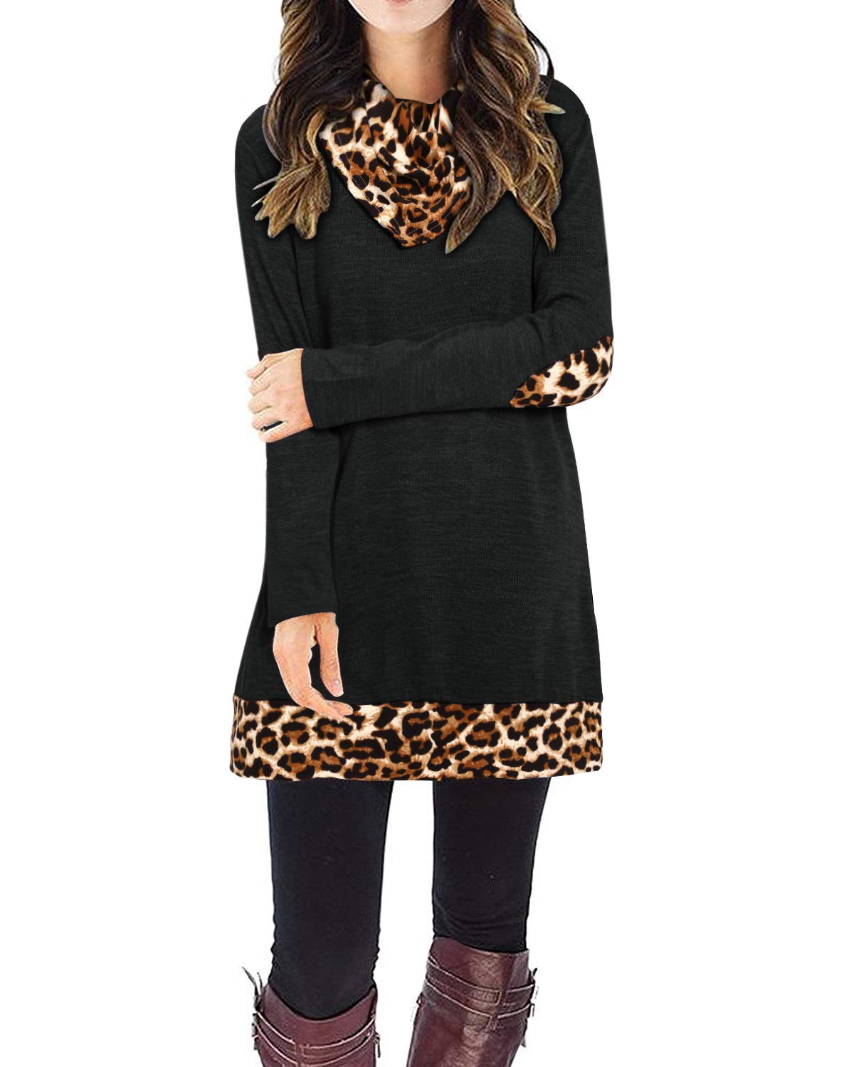 Stylewordwomens Jumper Dress Long Sleeve Tunic Winter Dresses Cowl