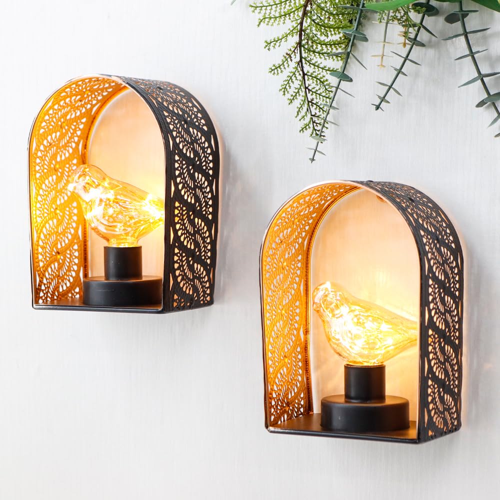 Wandlamp 25x19x72 cm Struisvogel goud of zwart - Gratis thuisbezorgd - De Woon Winkel