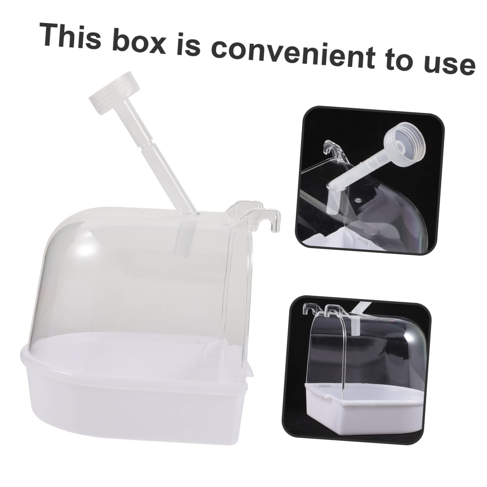 GRIRIW Hanging Bird Bath Box for Cage Convenient Parrot Bathtub with Transparent Design for Easy Monitoring for Summer Baths Durable Bird Washing