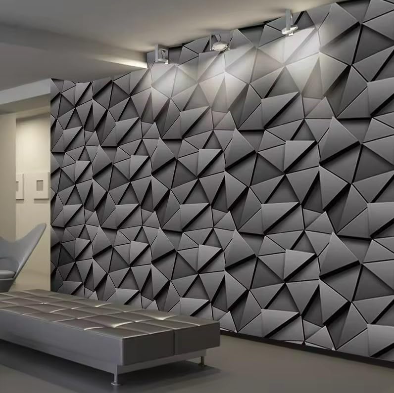 Image of JAAMSO ROYALS Grey Brick Stone Vinyl Waterproof Wallpaper (200CM X 45 CM)
