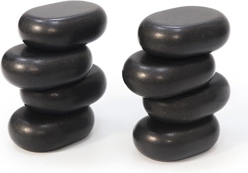 Master Massage Juego de masaje de piedra caliente de lava negra, piedras ovaladas grandes de 3 x 2.2 x 1.1 pulgadas, piedras de masaje de basalto
