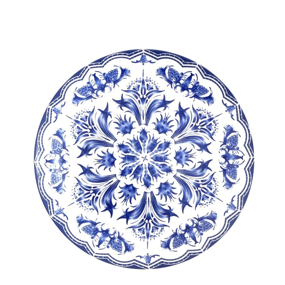 Talerze do makaronu, gliniane talerze deserowe zastawa stołowa chiński talerz obiadowy kreatywna restauracja niebieska lilia zestaw zastawy stołowej cienka porcelana kostna okrągły talerz obiadowy