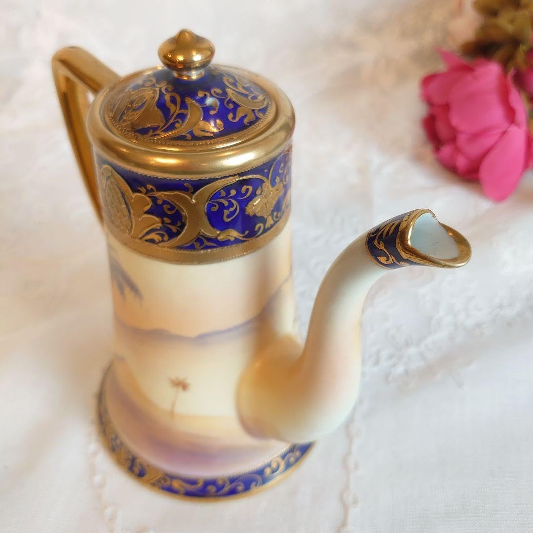 オールドノリタケマンオンキャメルポット