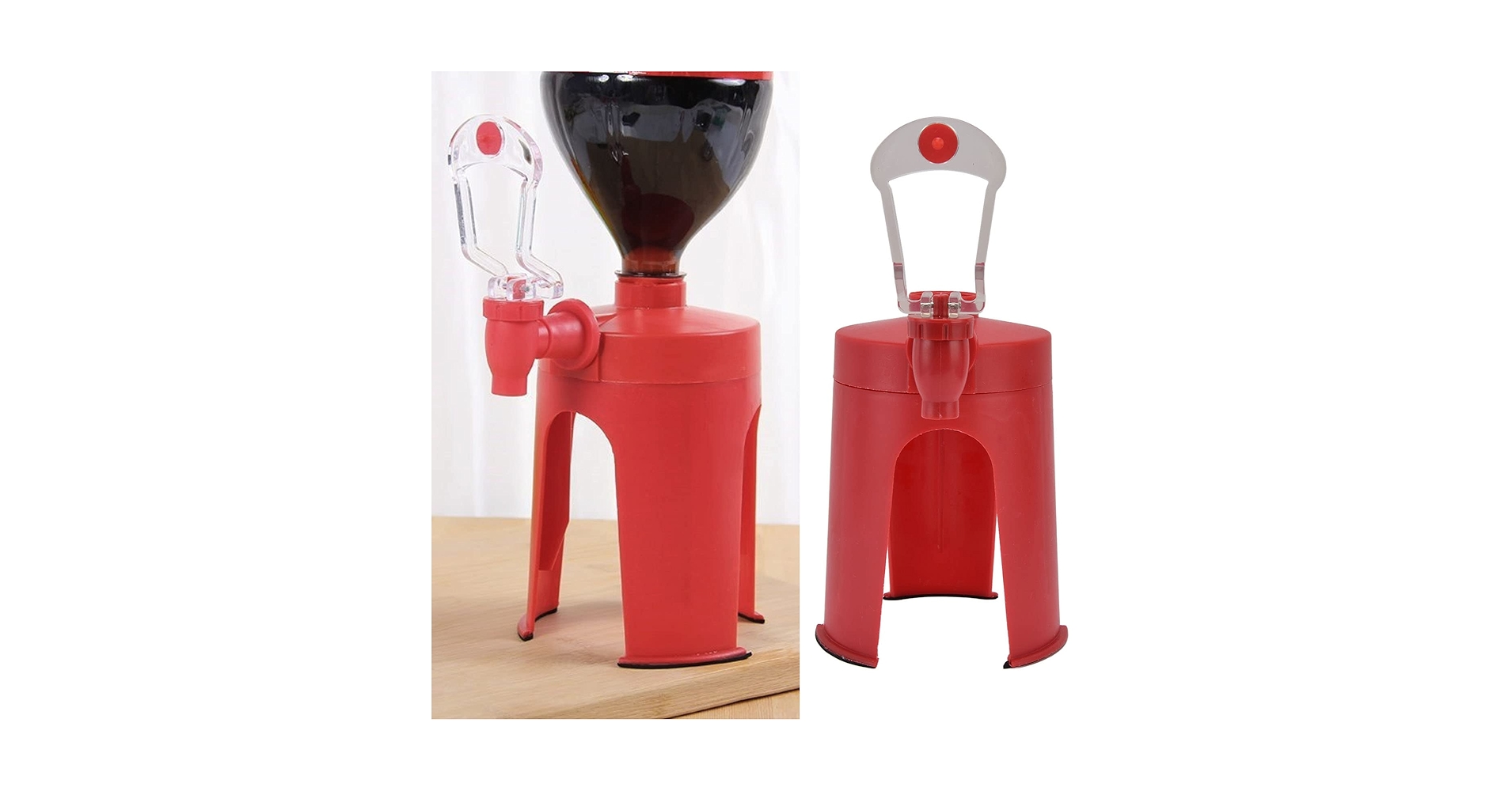 YLSZHY Soda Maker, 2L Soda Fountain Machine, Red, Plastic