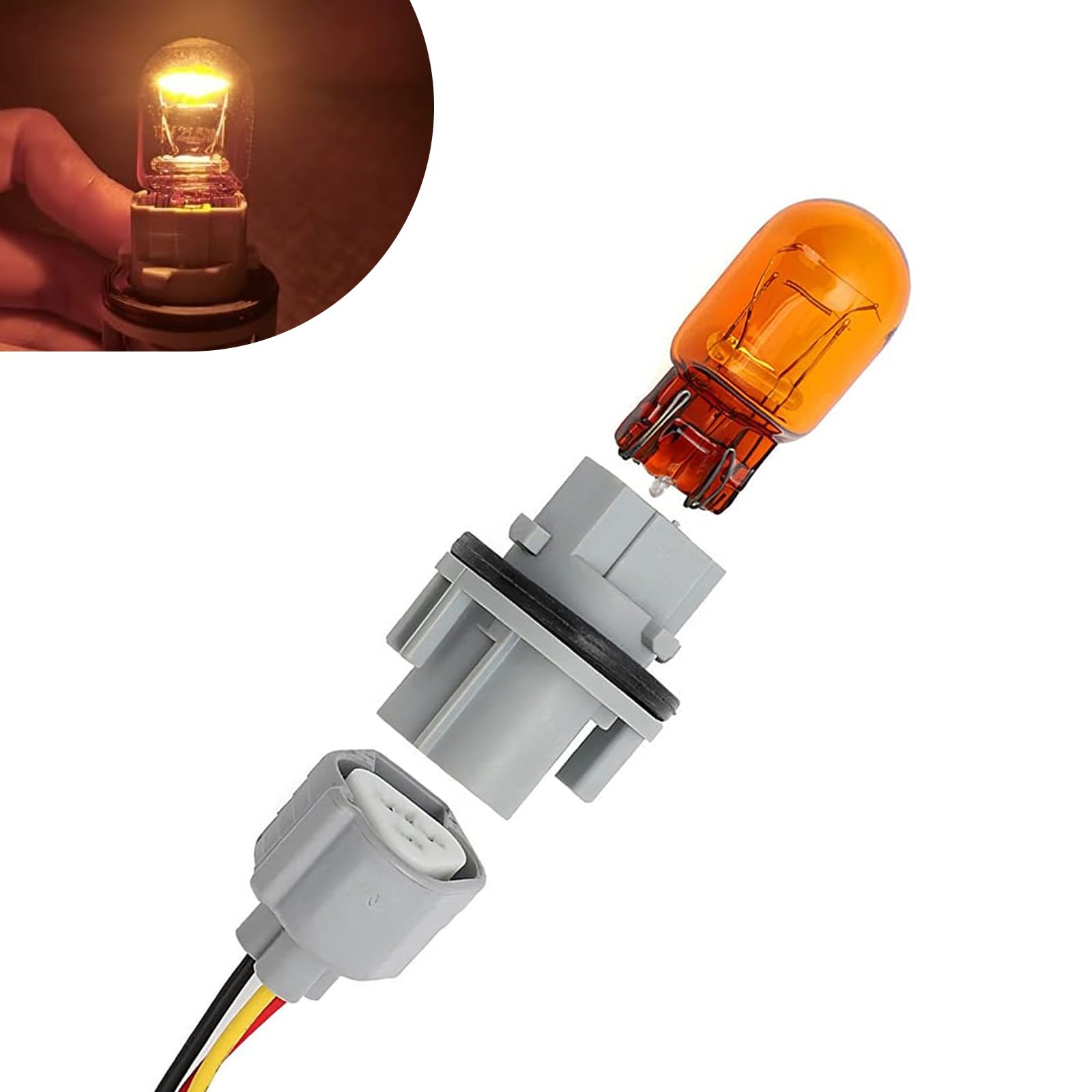 Prywog 1 Set Car Turn Signal Light Bulb Socket Wiring Harness Set, Bulb Accessories, Wiring Harness Replacements, Compatible with Nissan Rogue Altima Pathfinder (Multicolored)