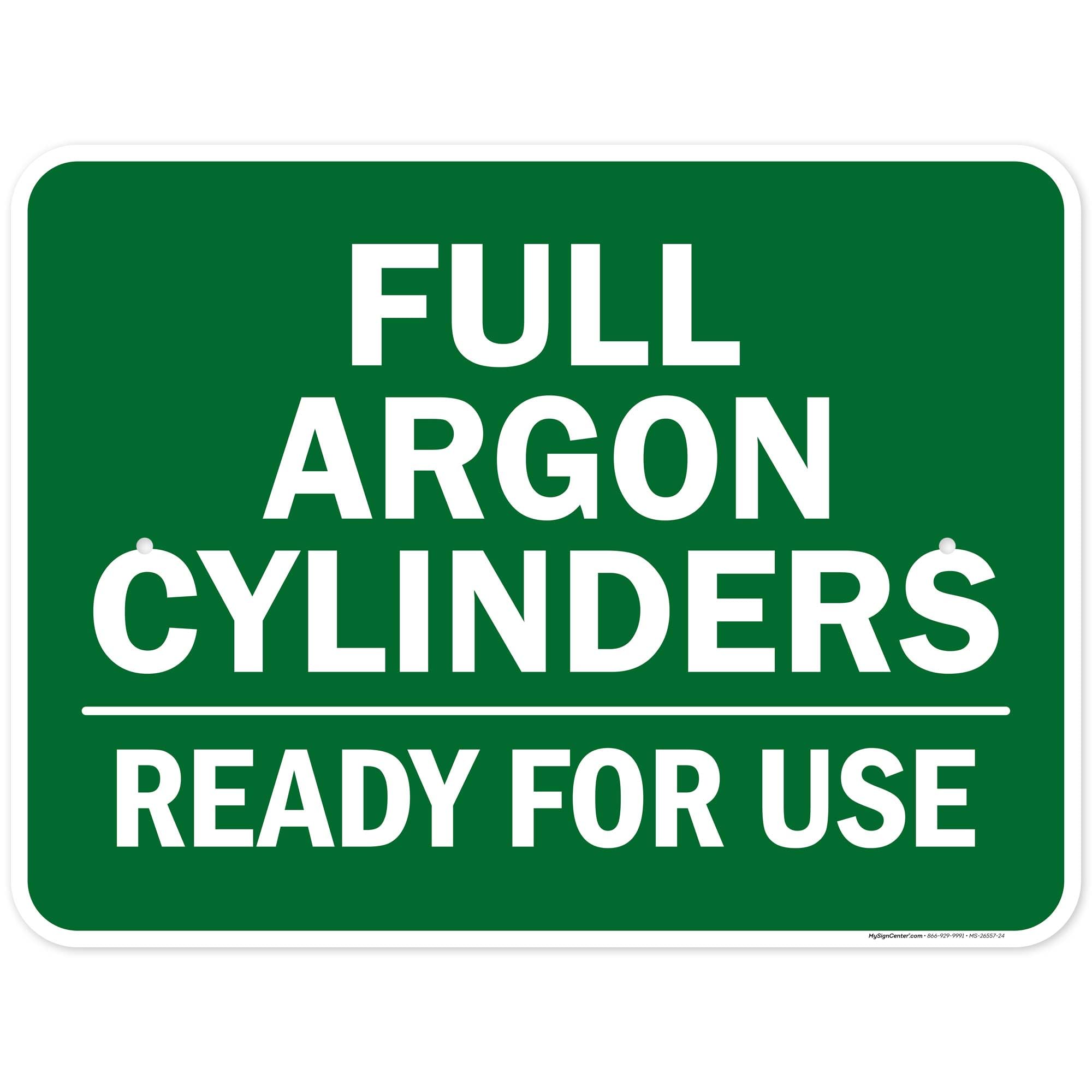 Full Argon Cylinders Sign, 18x24 Inches, Rust Free .063 Aluminum, Fade Resistant, Made in USA by My Sign Center
