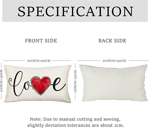 Miniatura 3 de Royalours Fundas de almohada de San Valentín de 12 x 20 pulgadas fundas de almohada lumbar diseño de gnomos rosados diseño de corazón rosa fundas de
