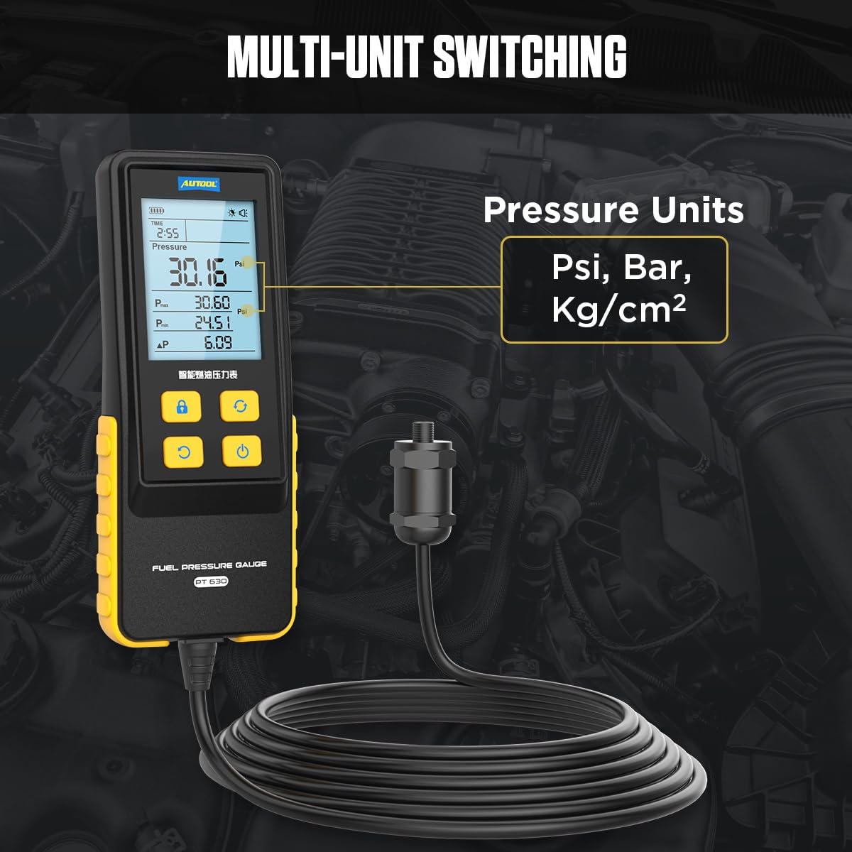 Brandstofdrukmeter Kit 0-100 Psi - Met Adapters & Ventiel - Voor Auto Diagnose - Nauwkeurige Meting Van Brandstofsysteem