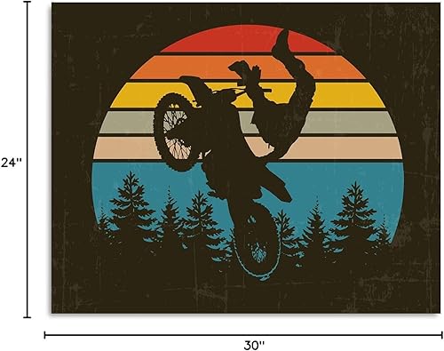 Miniatura 7 de Govivo Motocross Bedroom Decor - Wall Art for Teen Boys Bedroom - Motor Bike Home Decor - Moto cross Accessories - Kids Dirt Bike Room Decor - 30x24